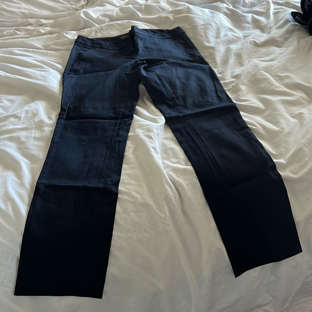 The Limited, Fitted, Stretch, Straight Leg Trousers in Navy - Size 2 Regular